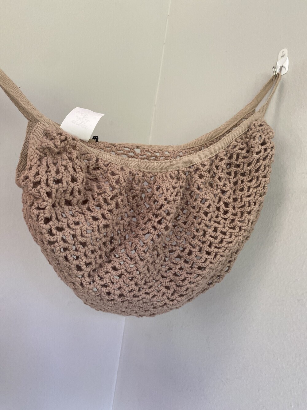 New Handmade Tan Crochet Shoulder Bag NWT